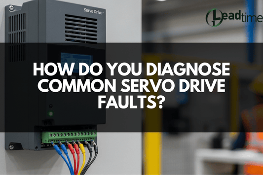 Technician diagnosing servo drive fault