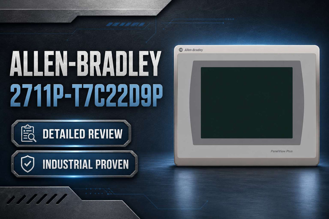Allen-Bradley 2711P-T7C22D9P PanelView Plus 7 Performance 7-inch TFT color HMI terminal panel-mounted in industrial enclosure