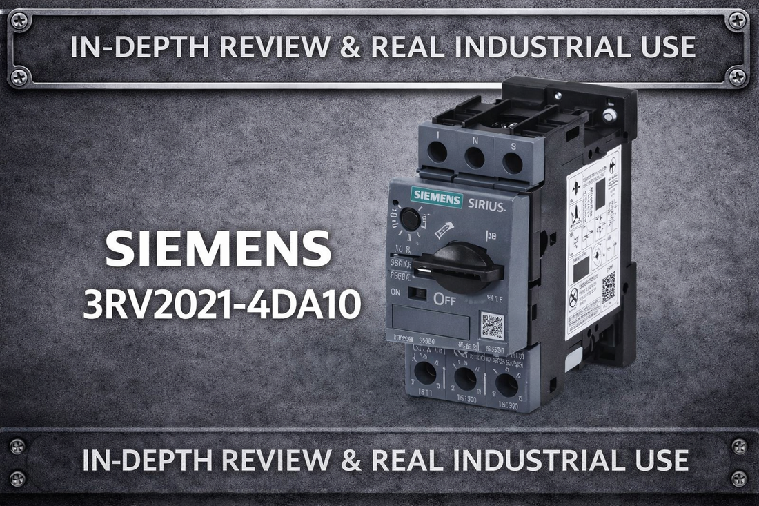 Siemens 3RV2021-4DA10 size S0 Class 10 thermal-magnetic motor protection circuit breaker for three-phase industrial motor panels
