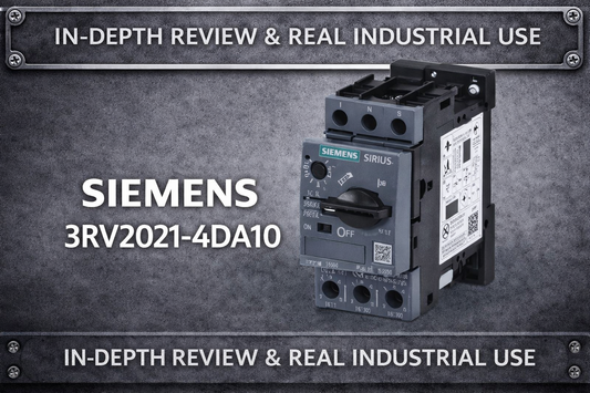 Siemens 3RV2021-4DA10 size S0 Class 10 thermal-magnetic motor protection circuit breaker for three-phase industrial motor panels