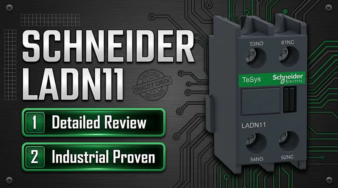Schneider Electric LADN11 TeSys Deca auxiliary contact block 1NO 1NC screw clamp terminals for LC1D motor starter