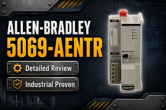Allen-Bradley 5069-AENTR Compact 5000 EtherNet/IP slimline dual-port adapter module for remote I/O DIN rail panel