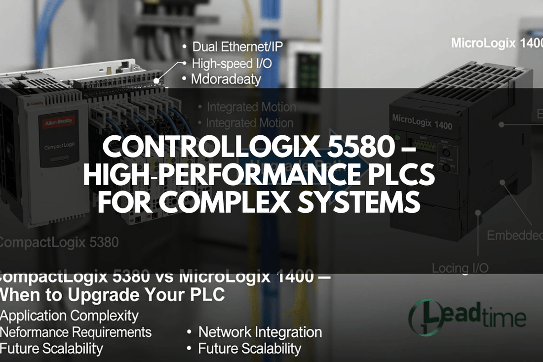 Allen Bradley ControlLogix 5580 PLC in industrial control cabinet with Ethernet/IP networking