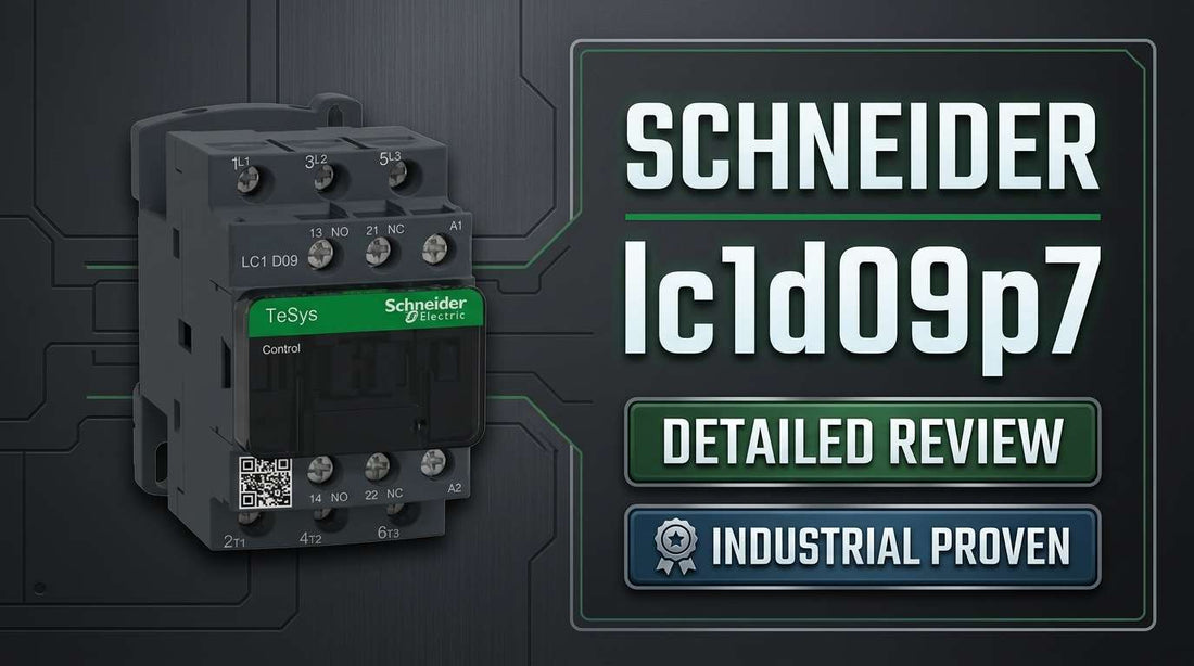 Schneider Electric LC1D09P7 TeSys Deca 3-pole 9A direct on-line IEC contactor for three-phase motor control on 35mm DIN rail