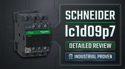 Schneider Electric LC1D09P7 TeSys Deca 3-pole 9A direct on-line IEC contactor for three-phase motor control on 35mm DIN rail
