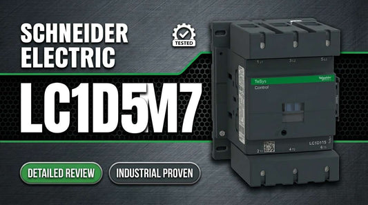 Schneider Electric LC1D115M7 TeSys D three-pole 115A 440V AC-3 industrial motor contactor on DIN rail