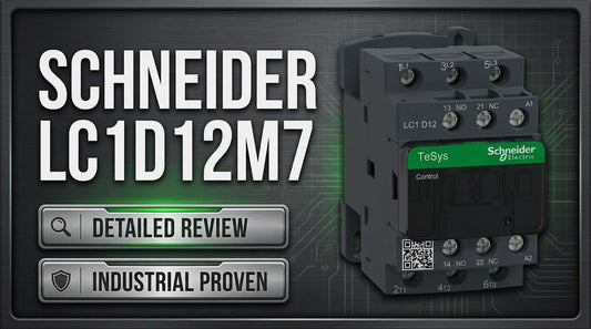 Schneider Electric LC1D12M7 TeSys Deca 3-pole 12A IEC contactor for three-phase motor control on DIN rail