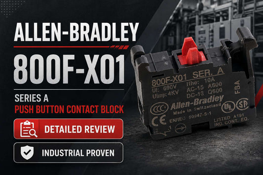 Allen-Bradley 800F-X01 22.5mm normally closed screw-terminal contact block for Bulletin 800F push button operators