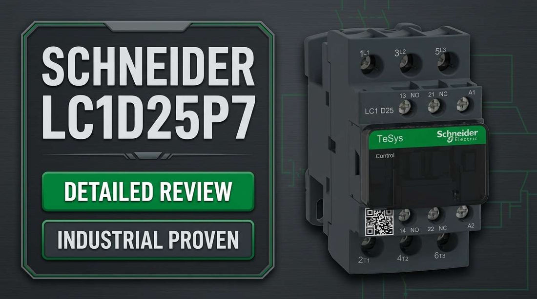 Schneider Electric LC1D25P7 TeSys Deca 3-pole non-reversing IEC contactor 230V AC coil for HVAC motor starter applications