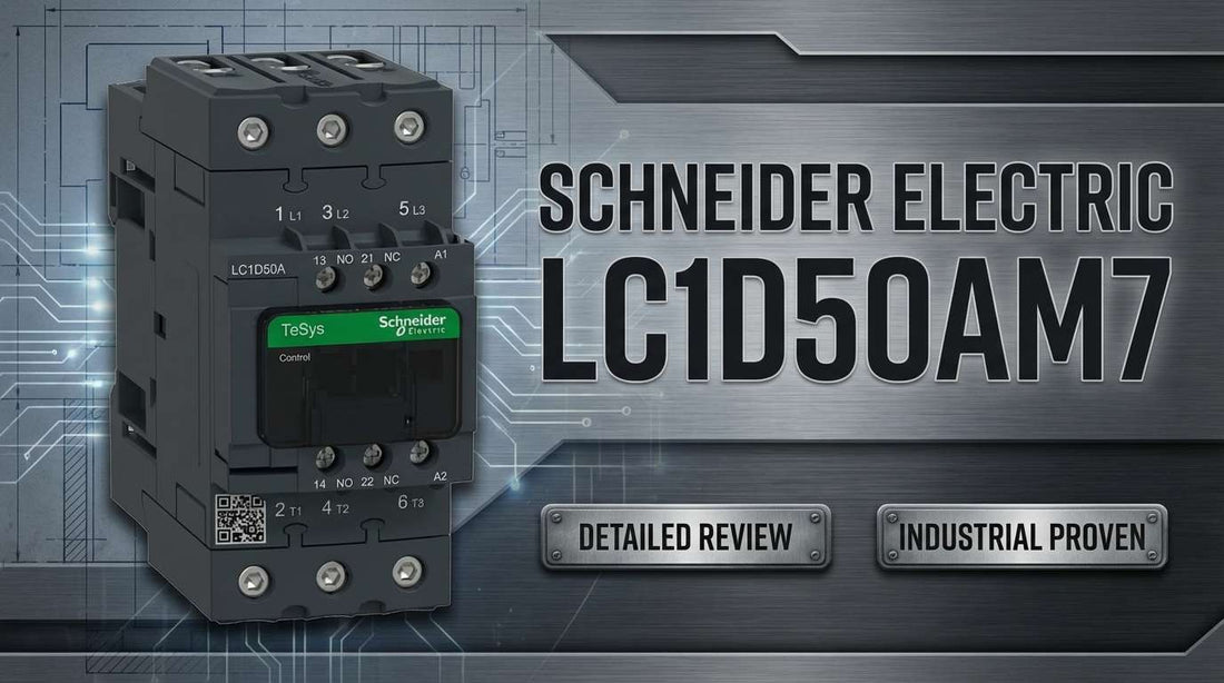 Schneider Electric LC1D50AM7 TeSys D 3-pole 50A non-reversing industrial motor contactor front view