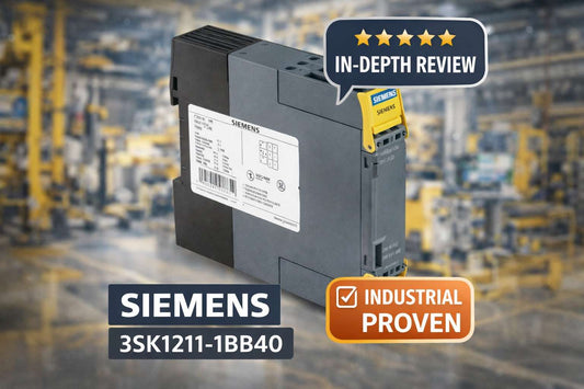 Siemens 3SK1211-1BB40 SIRIUS safety relay output expansion module with 4 NO relay contacts for DIN rail installation