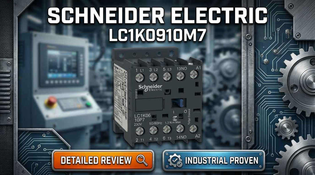 Schneider Electric LC1K0910M7 TeSys K 3-pole 9A contactor with 220-230V AC coil for motor control panel installation