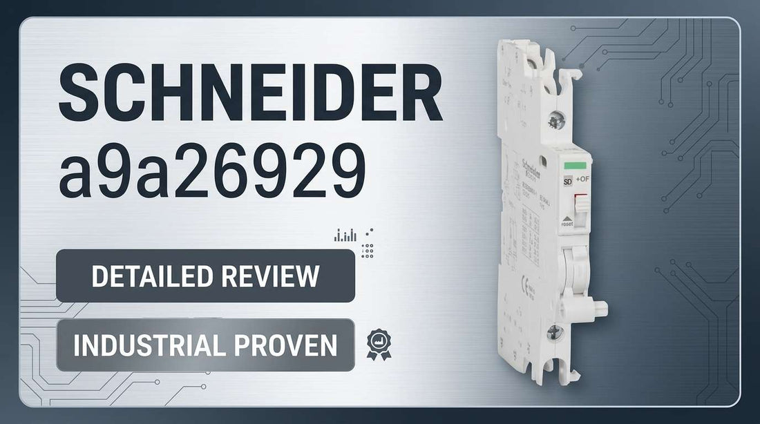 Schneider A9A26929 Acti 9 iOF/SD+OF 2OC auxiliary contact mounted on DIN rail beside iC60 circuit breaker