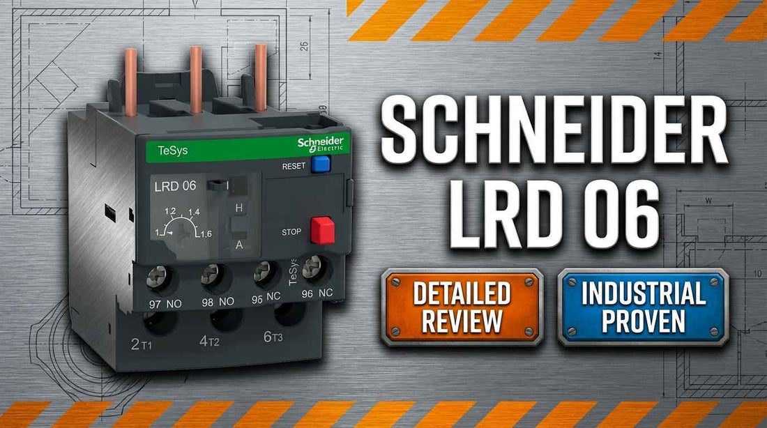 Schneider Electric LRD06 TeSys thermal overload relay 1-1.6A Class 10 mounted on TeSys D motor starter contactor