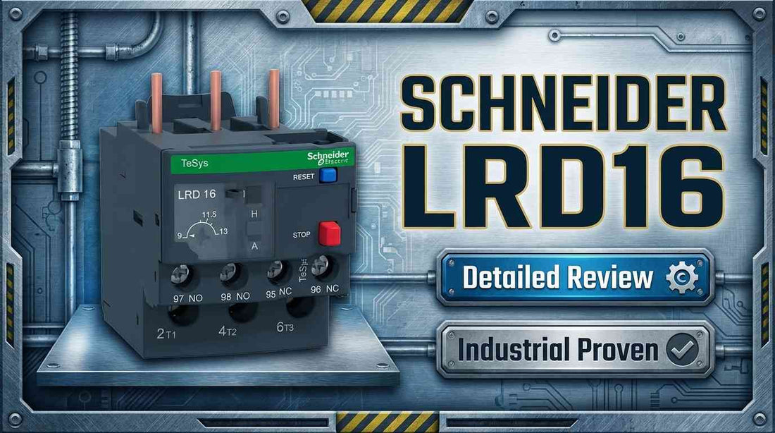 Schneider Electric LRD16 TeSys Deca thermal overload relay for three-phase motor protection in industrial motor starter assemblies