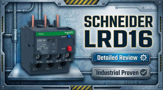 Schneider Electric LRD16 TeSys Deca thermal overload relay for three-phase motor protection in industrial motor starter assemblies