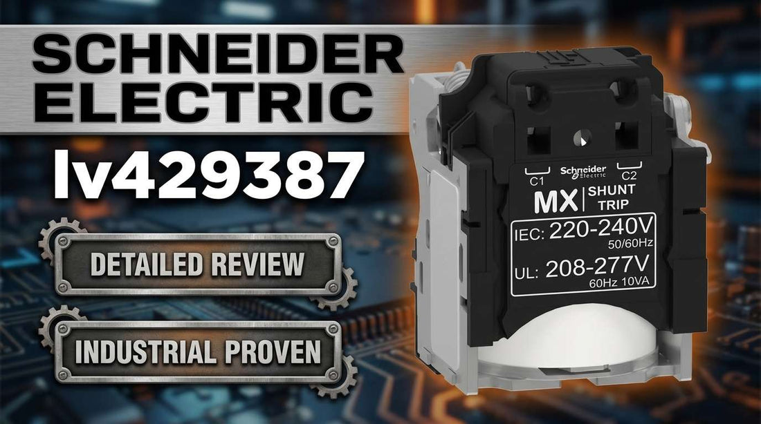 Schneider Electric LV429387 MX shunt trip release mounted on ComPacT NSX circuit breaker, spring terminal connections visible