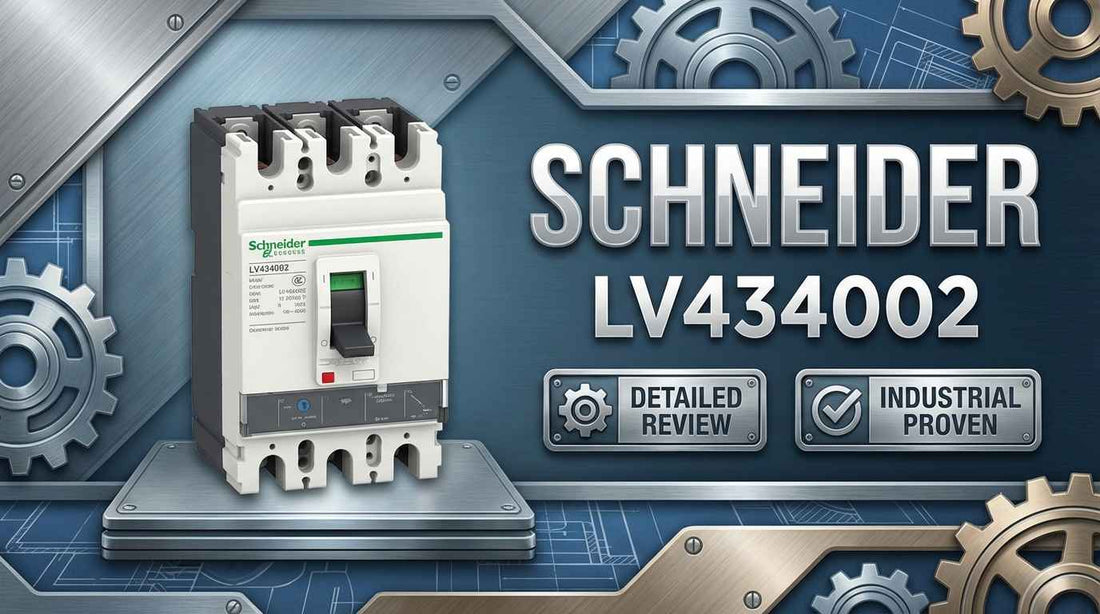 Schneider Electric LV434002 IFE Ethernet Switchboard Server mounted on DIN rail in industrial switchboard panel