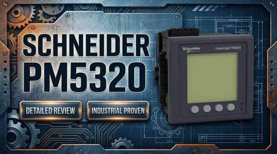 Schneider PowerLogic PM5320 flush-mount power meter with Ethernet and 31st harmonic analysis for three-phase facility monitoring