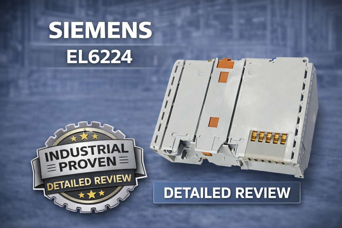 Beckhoff EL6224 EtherCAT terminal 4-channel IO-Link master module mounted on 35mm DIN rail in industrial control cabinet