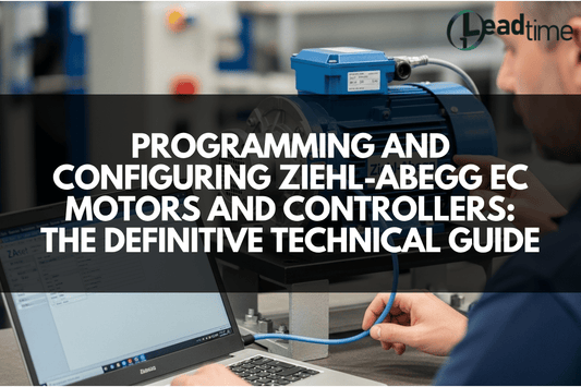 Technician configuring a Ziehl-Abegg ECblue motor using ZAset software via RS485 connection