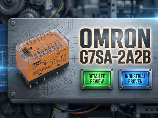 Omron G7SA-2A2B DC24 safety relay with forcibly guided contacts 2NO 2NC 24VDC coil for E-stop and guard door circuits