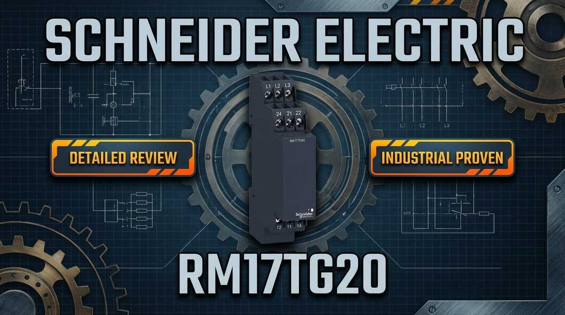 Schneider Electric RM17TG20 3-phase control relay DIN rail mounted in industrial control panel