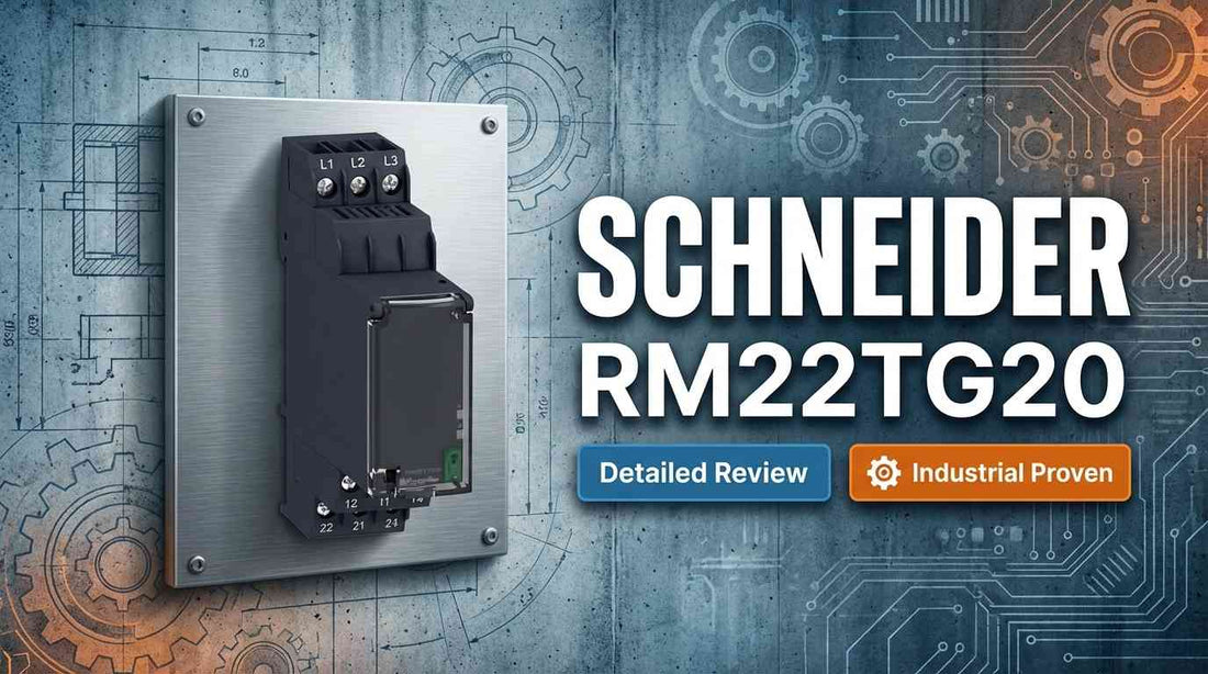 Schneider RM22TG20 Harmony modular 3-phase supply control relay 8A 2 C/O DIN rail mounted in industrial panel