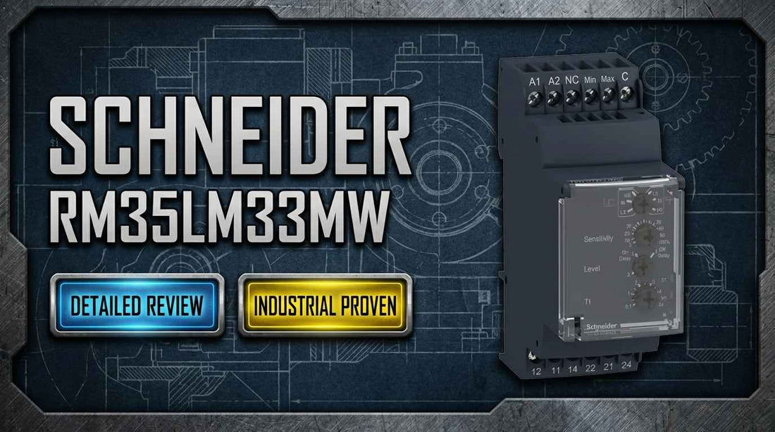 Schneider Electric RM35LM33MW Harmony Control Relay modular level relay mounted on 35mm DIN rail for industrial pump control panel