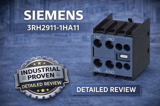 Siemens 3RH2911-1HA11 front-mount auxiliary switch block 1 NO 1 NC snap-on for SIRIUS contactor