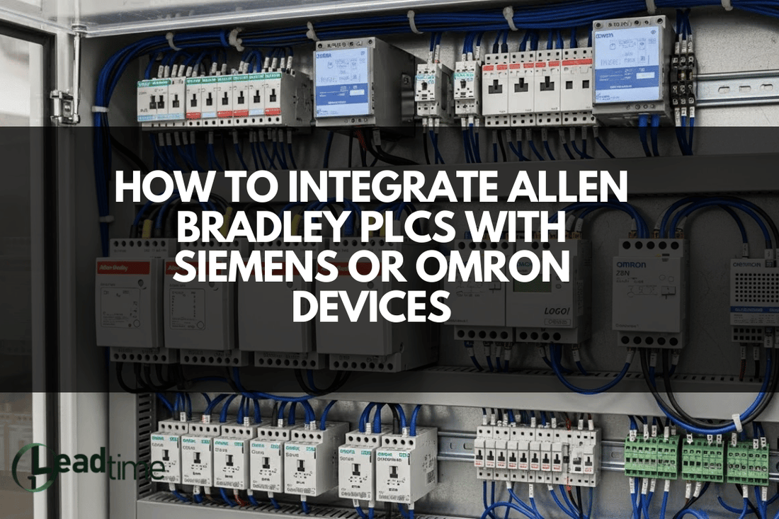 Allen Bradley PLC connected to Siemens and Omron industrial devices in an automation network
