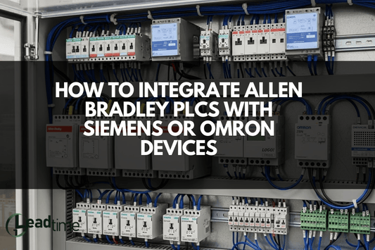 Allen Bradley PLC connected to Siemens and Omron industrial devices in an automation network
