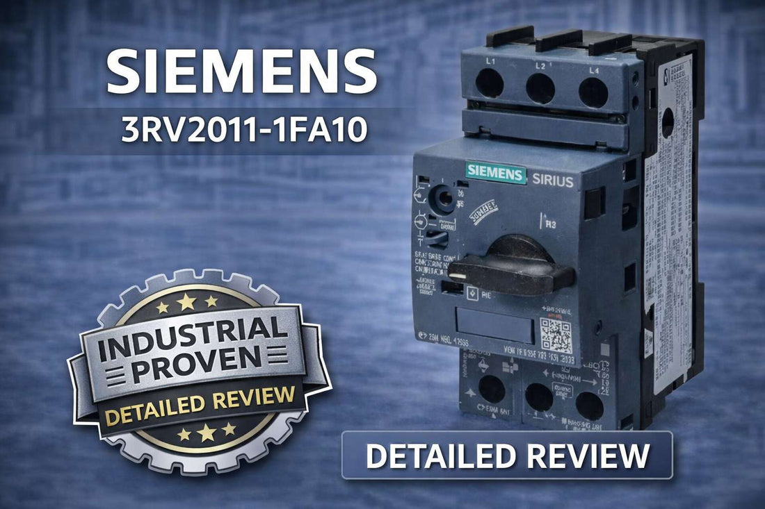 Siemens 3RV2011-1FA10 Class 10 motor protection circuit breaker S00 frame DIN rail mount industrial panel