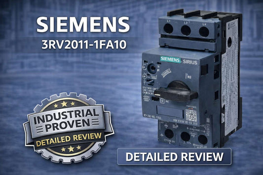 Siemens 3RV2011-1FA10 Class 10 motor protection circuit breaker S00 frame DIN rail mount industrial panel