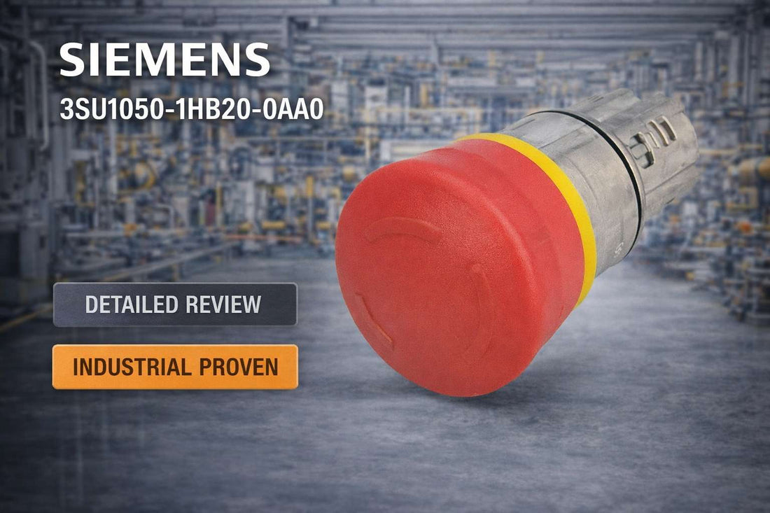 Siemens 3SU1050-1HB20-0AA0 SIRIUS ACT 40mm red mushroom emergency stop pushbutton for industrial control panels