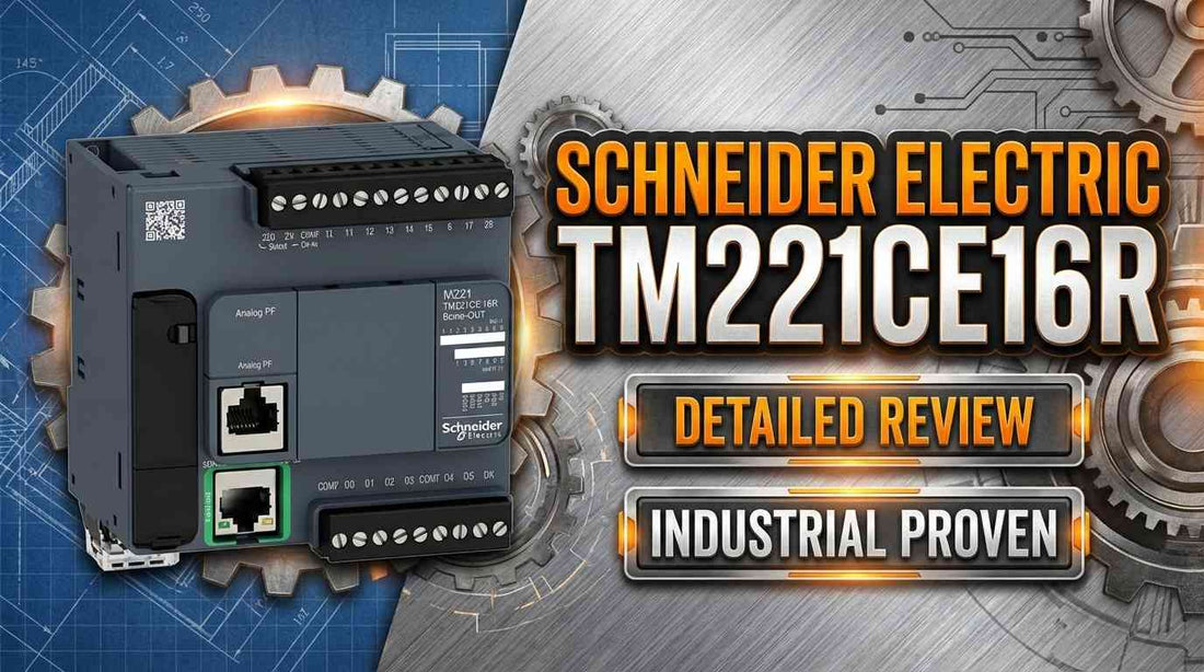 Schneider Electric TM221CE16R Modicon M221 compact PLC with 16 I/O relay outputs and Ethernet for machine automation