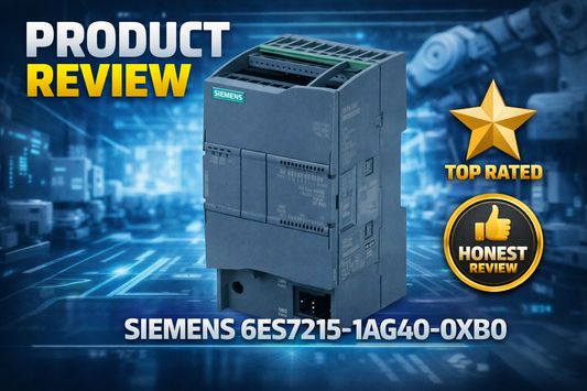Siemens 6ES7215-1AG40-0XB0 CPU 1215C compact DC/DC/DC PLC mounted on DIN rail in industrial control panel