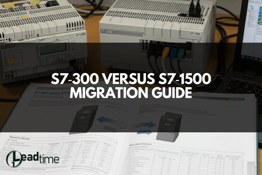 Siemens S7-300 and S7-1500 PLC hardware modules side by side for migration comparison