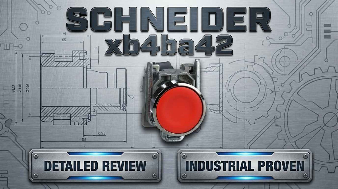 Schneider Electric XB4BA42 Harmony 22mm red flush pushbutton 1 NC spring return for industrial control panels