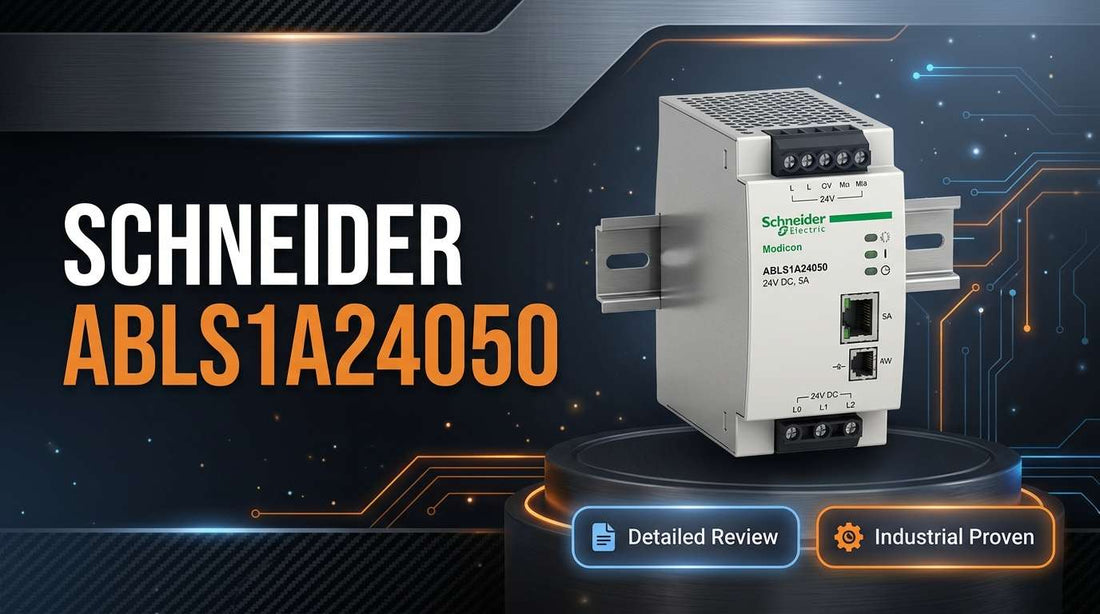 Schneider Electric ABLS1A24050 regulated 24V 5A DIN rail power supply for industrial PLC control cabinets