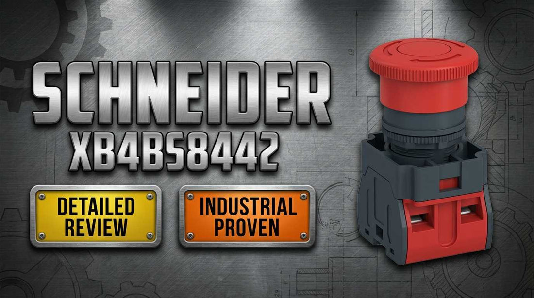 Schneider Electric XB4BS8442 red 40mm mushroom emergency stop push button with 22mm panel mount for industrial control panels