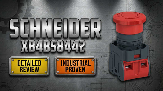 Schneider Electric XB4BS8442 red 40mm mushroom emergency stop push button with 22mm panel mount for industrial control panels