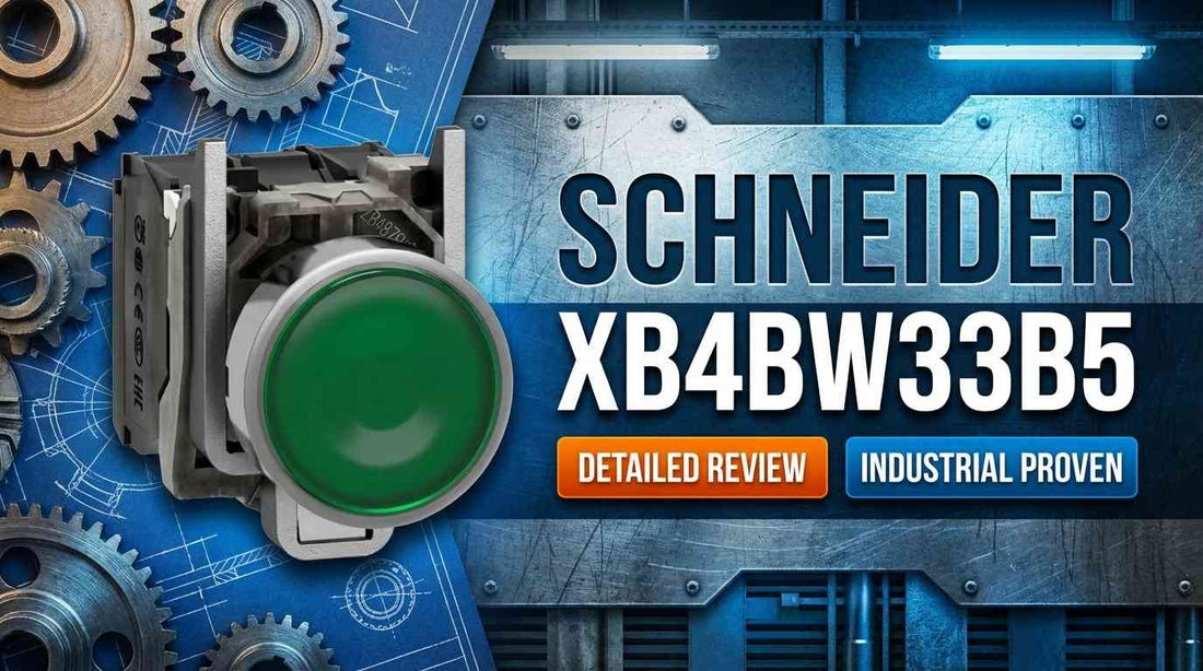 Schneider Electric XB4BW33B5 Harmony green flush illuminated pushbutton 22mm metal bezel for industrial control panels