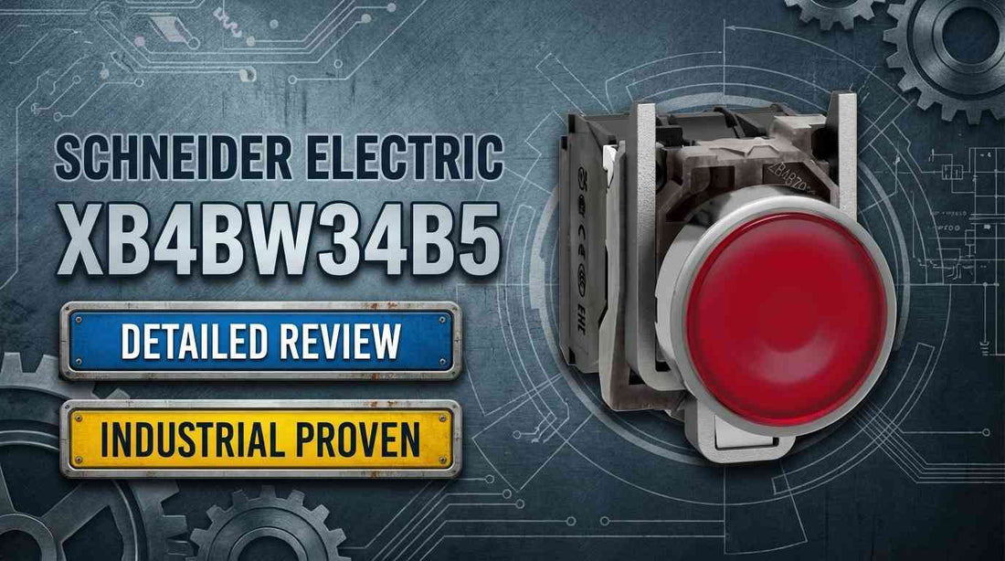 Schneider Electric XB4BW34B5 22mm red flush illuminated push button for washdown industrial control panels