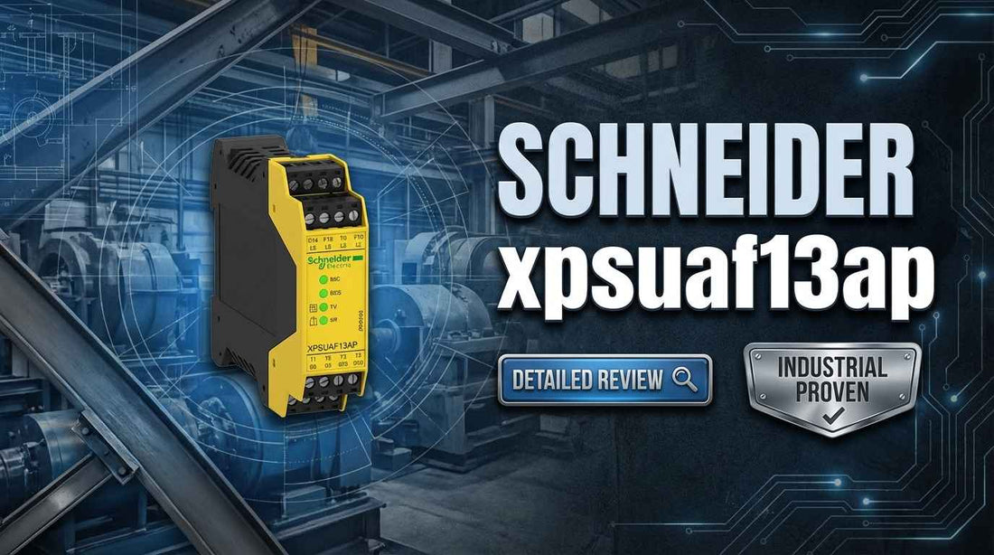 Schneider Electric XPSUAF13AP Cat.4 safety relay module with screw terminals for emergency stop circuits