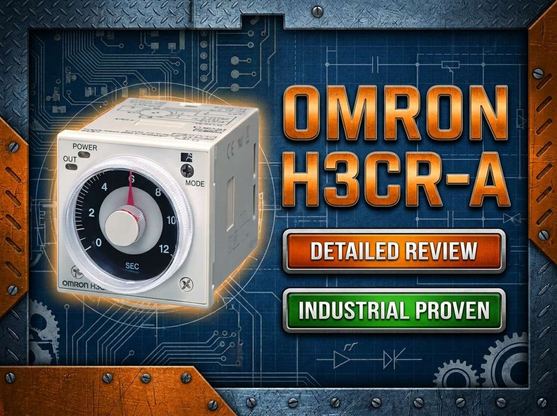 Omron H3CR-A solid-state multifunction timer relay, 48x48mm DIN plug-in, used in industrial control panels
