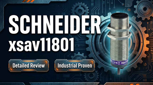 Schneider Electric XSAV11801 Telemecanique OsiSense M30 inductive proximity sensor for industrial shaft rotation monitoring