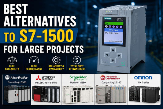 Siemens SIMATIC S7-1500 and alternative PLC platforms for large industrial automation projects including ControlLogix and Modicon M580