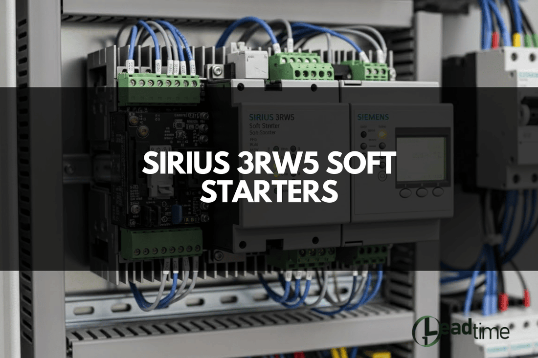 Siemens SIRIUS 3RW5 soft starters installed in an industrial motor control cabinet