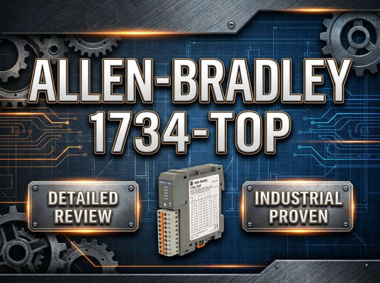 Allen-Bradley 1734-TOP POINT I/O one-piece screw-clamp terminal base mounted on DIN rail in machine control panel